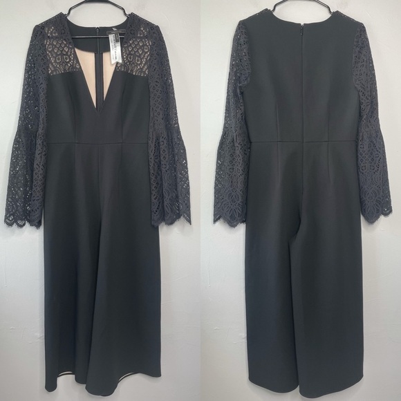 BCBGMaxAzria Pants - BCBGMAXAZRIA Black V-Neck Bell Sleeve Jumpsuit